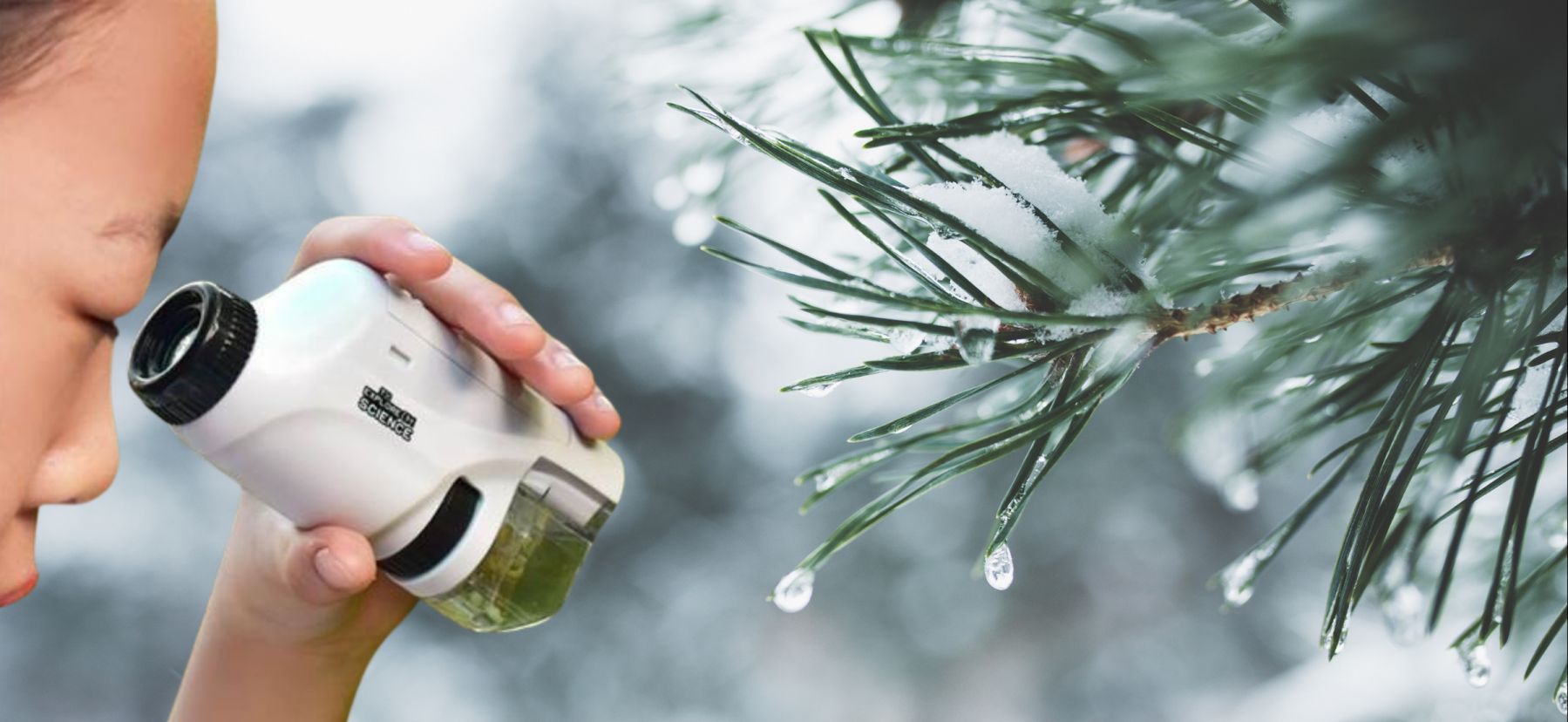 Dreng opdager mønstre gennem lup